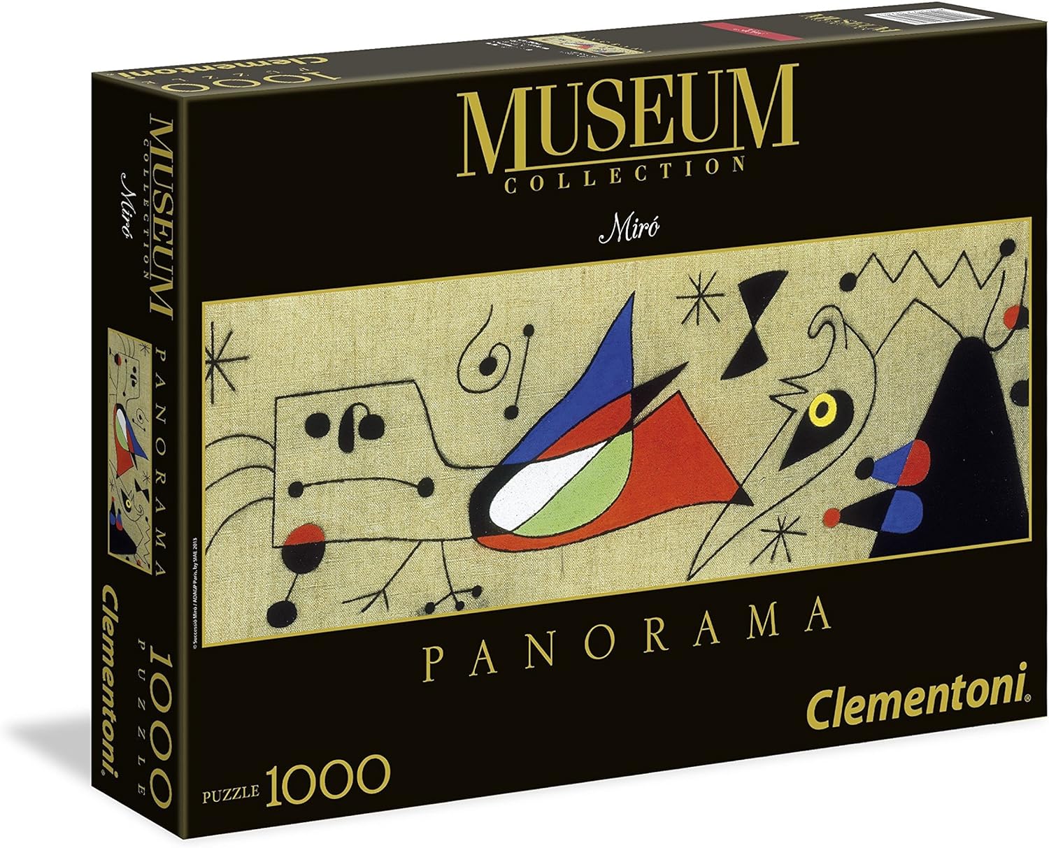 Clementoni Miró : Woman and bird in the night 1000 Piece Panorama Puzzle image 0
